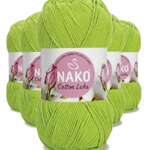 5 Adet Cotton Lüks Yelek Tunik Kazak Bluz Hırka İpi Yünü Fıstık Yeşili 97567