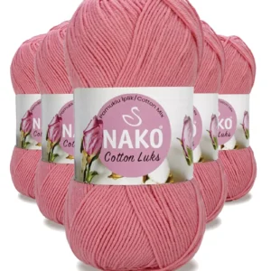 5 Adet Cotton Lüks Yelek Tunik Kazak Bluz Hırka İpi Yünü Gül Pembe 97551