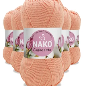 5 Adet Cotton Lüks Yelek Tunik Kazak Bluz Hırka İpi Yünü Somon 97594