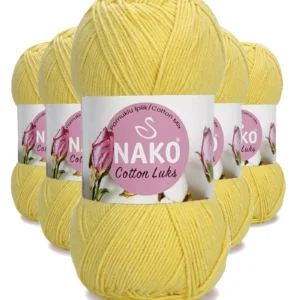 5 Adet Cotton Lüks Yelek Tunik Kazak Bluz Hırka İpi Yünü Açık Sarı 97554