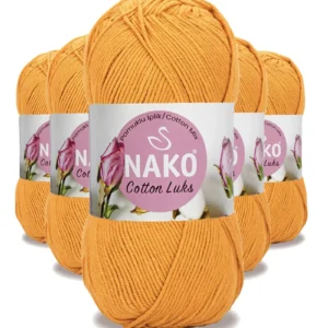 5 Adet Cotton Lüks Yelek Tunik Kazak Bluz Hırka İpi Yünü Koyu Sarı 97553