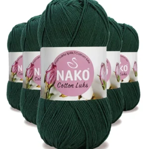 5 Adet Cotton Lüks Yelek Tunik Kazak Bluz Hırka İpi Yünü Koyu Yeşil 97580