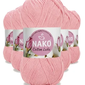 5 Adet Cotton Lüks Yelek Tunik Kazak Bluz Hırka İpi Yünü Açık Pembe 97548