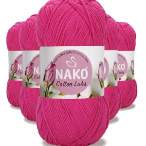 5 Adet Cotton Lüks Yelek Tunik Kazak Bluz Hırka İpi Yünü Fuşya 97572