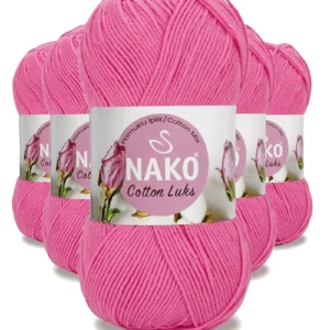 5 Adet Cotton Lüks Yelek Tunik Kazak Bluz Hırka İpi Yünü Koyu Pembe 97550