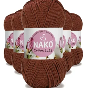 5 Adet Cotton Lüks Yelek Tunik Kazak Bluz Hırka İpi Yünü Kızıl Kahve 97556