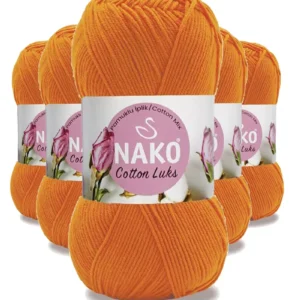 5 Adet Cotton Lüks Yelek Tunik Kazak Bluz Hırka İpi Yünü Turuncu 97552