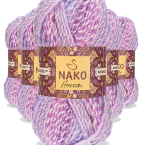 5 Adet Hercai Ebruli Hırka Kazak Atkı Bere El Örgü İpi Yünü 28165