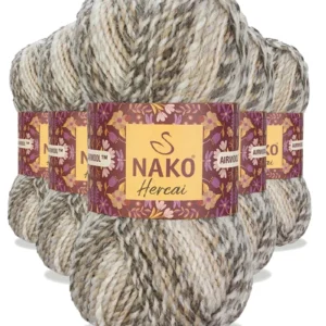 5 Adet Hercai Ebruli Hırka Kazak Atkı Bere El Örgü İpi Yünü 7309