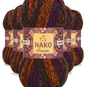 5 Adet Hercai Ebruli Hırka Kazak Atkı Bere El Örgü İpi Yünü 7131