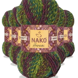 5 Adet Hercai Ebruli Hırka Kazak Atkı Bere El Örgü İpi Yünü 7130