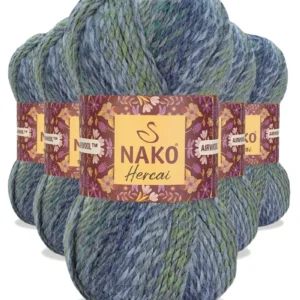 5 Adet Hercai Ebruli Hırka Kazak Atkı Bere El Örgü İpi Yünü 28046