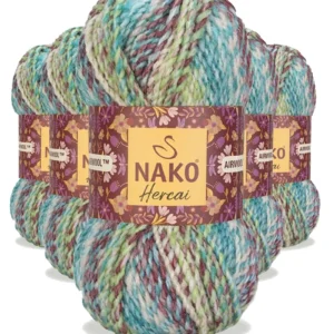 5 Adet Hercai Ebruli Hırka Kazak Atkı Bere El Örgü İpi Yünü 76037