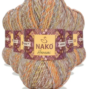 5 Adet Hercai Ebruli Hırka Kazak Atkı Bere El Örgü İpi Yünü 76035