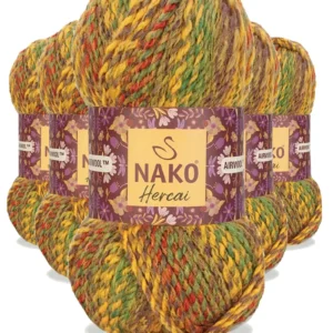 5 Adet Hercai Ebruli Hırka Kazak Atkı Bere El Örgü İpi Yünü 7252