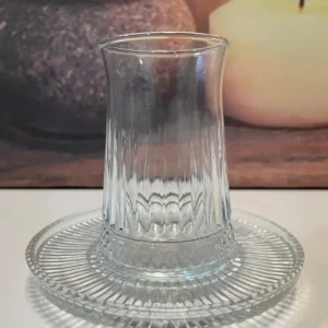 Müge 6'lı Cam Çay Tabağı Çay Tabak Altlığı Royaleks-TG-2023