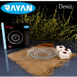Deniz Plate 6'lı Cam Çay Tabağı Royaleks-82633