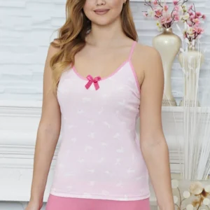 Askılı Şık Rahat Yazlık Mevsimlik Penye Gecelik Altet Şort Takım 6621 - Royaleks