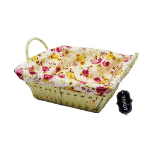 Hasırlı Bezli Ekmek Sepeti Kare Renkli Royaleks-8823