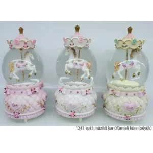 Pilli Melodili Dekoratif Cam Küre Kar Üfürmeli Royaleks-SVR-KR1243