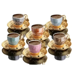 Lal Desenli Mix Kahve Seti Royaleks-BSM109