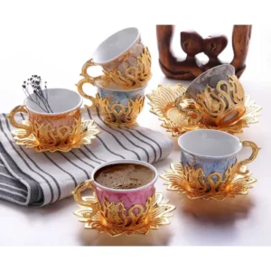 Tiryaki Desenli Mix Kahve Seti Royaleks-BSM088