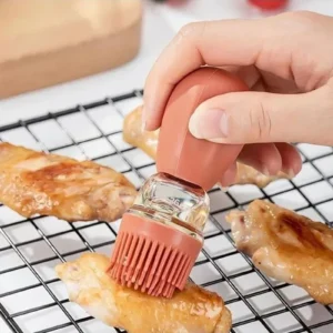 Hazneli Silikon Yağ Sos Ve Yumurta Fırçası Yağ Fırçası Yağlık Silikon Fırçalı Yağdanlık Royaleks-İND687