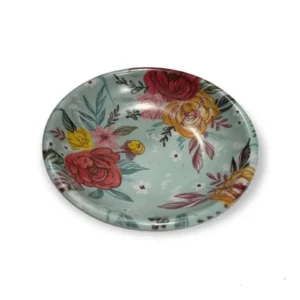 Melamin Çay Tabağı Renkli Çiçek Desenli Melamin Tabak Royaleks-71