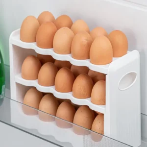 30 Bölmeli Yumurta Kutusu Organizer Yumurtalık 27x17x10 Açılıp Kapanır Yumurta Rafı 3 Katlı Royaleks-BNM-4016