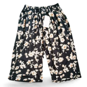 Dökümlü Desenli Yumuşak Viskon Kumaş Battal Beli Lastikli Kadın Jumbo Kapri Desen 5