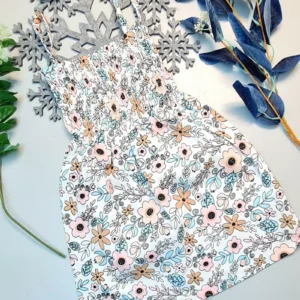 Yazlık İp Askılı Kız Çocuk Elbise Çiçek Desenli