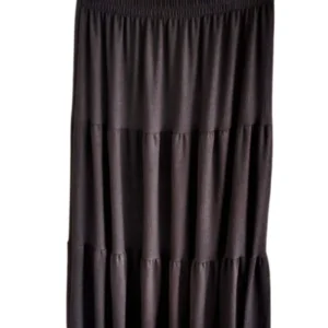 Beli Lastikli Bürümcek Kumaş Etek Anne Eteği Uzun Namaz Eteği Siyah 44-52 beden