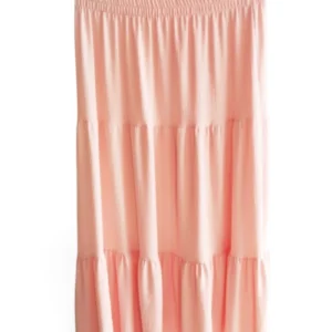 Beli Lastikli Bürümcek Kumaş Etek Anne Eteği Uzun Namaz Eteği Somon 44-52 beden