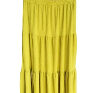 Beli Lastikli Bürümcek Kumaş Etek Anne Eteği Uzun Namaz Eteği Yeşil 44-52 beden