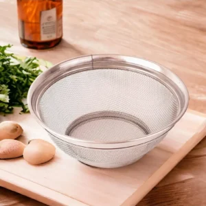 Paslanmaz Çelik Kulpsuz Süzgeç 26 cm Paslanmaz Pirinç Süzgeci, Paslanmaz Çelik Mutfak Süzgeci Royaleks-SUZ26