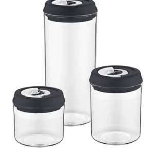 Vakumlu Erzak Kavanozu 3'lü Set Antrasit Royaleks-CK-785