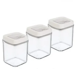 Vakumlu Erzak Kavanozu Kare 3lü Set Royaleks-OKY-234