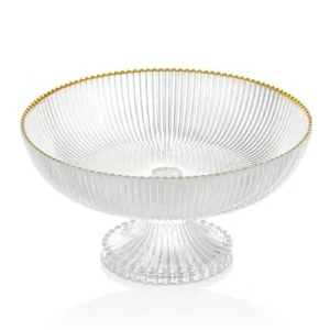 25 Cm Ayaklı Sunumluk Gri Altın Ağız Royaleks-SGM06329