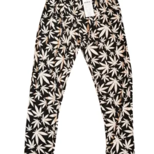 Desenli Yumuşak Viskon Kumaş Battal Beli Lastikli Kadın Jumbo Uzun Tayt Pantolon Desen 2