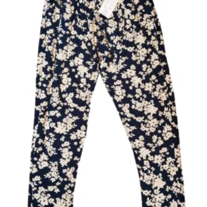 Desenli Yumuşak Viskon Kumaş Battal Beli Lastikli Kadın Jumbo Uzun Tayt Pantolon Desen 5