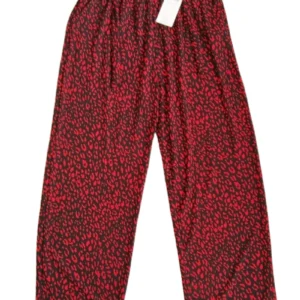 Desenli Bürümcek Kumaş Beli Lastikli Kadın Uzun Tayt Pantolon Desen 1