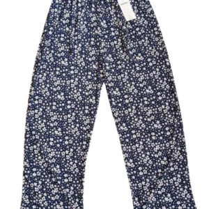 Desenli Bürümcek Kumaş Beli Lastikli Kadın Uzun Tayt Pantolon Desen 3