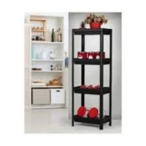 Shelf Unit Raf Ünitesi Siyah Renk 4 Katlı Royaleks-81414