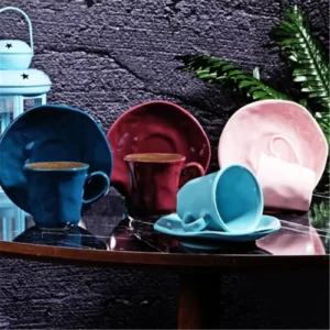 4'lü Kahve Fincan Takımı 8 Parça Organik Royaleks-418-420