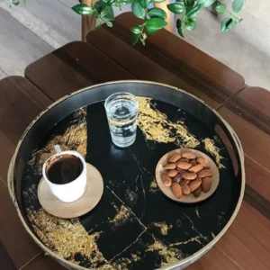 İsra Büyük Yuvarlak Desenli Tepsi Royaleks-İSR-5708