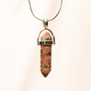 Kantaşı Doğal Taşı Zincirli El Yapımı Tasarımlı Kolye Uç: 3,5 cm Zincir: 20 cm Kutulu