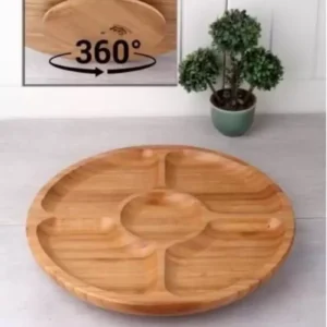 Döner Bambu Sunum Tabağı 5 Bölmeli 25 Cm Royaleks-BLS DS2525