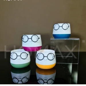 Gözlüklü Dekoratif Saksı Orta Boy 1 Adet Royaleks-5721