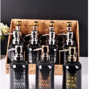 Yaldızlı Siyah Sıvı Sabunluk 1 Adet Royaleks-PAÇİ400708