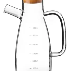 650 Ml Bambu Kapaklı Cam Yağdanlık Royaleks-70086